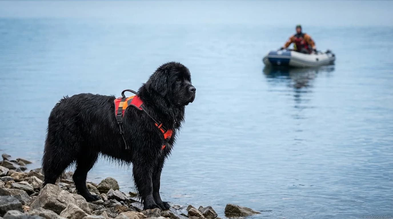 Novofundlandský pes: vodní záchranář s velkým srdcem